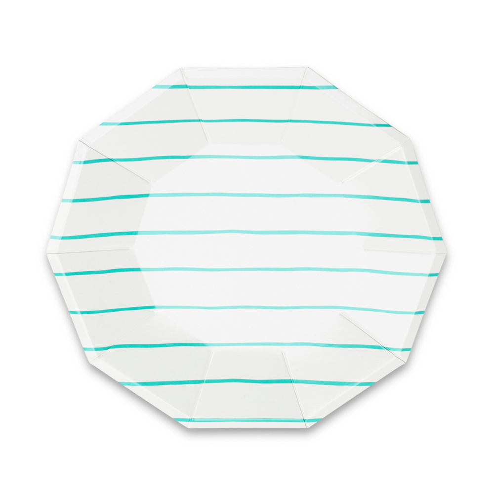 Frenchie Striped Small Plates - 8 Pk.: Clementine