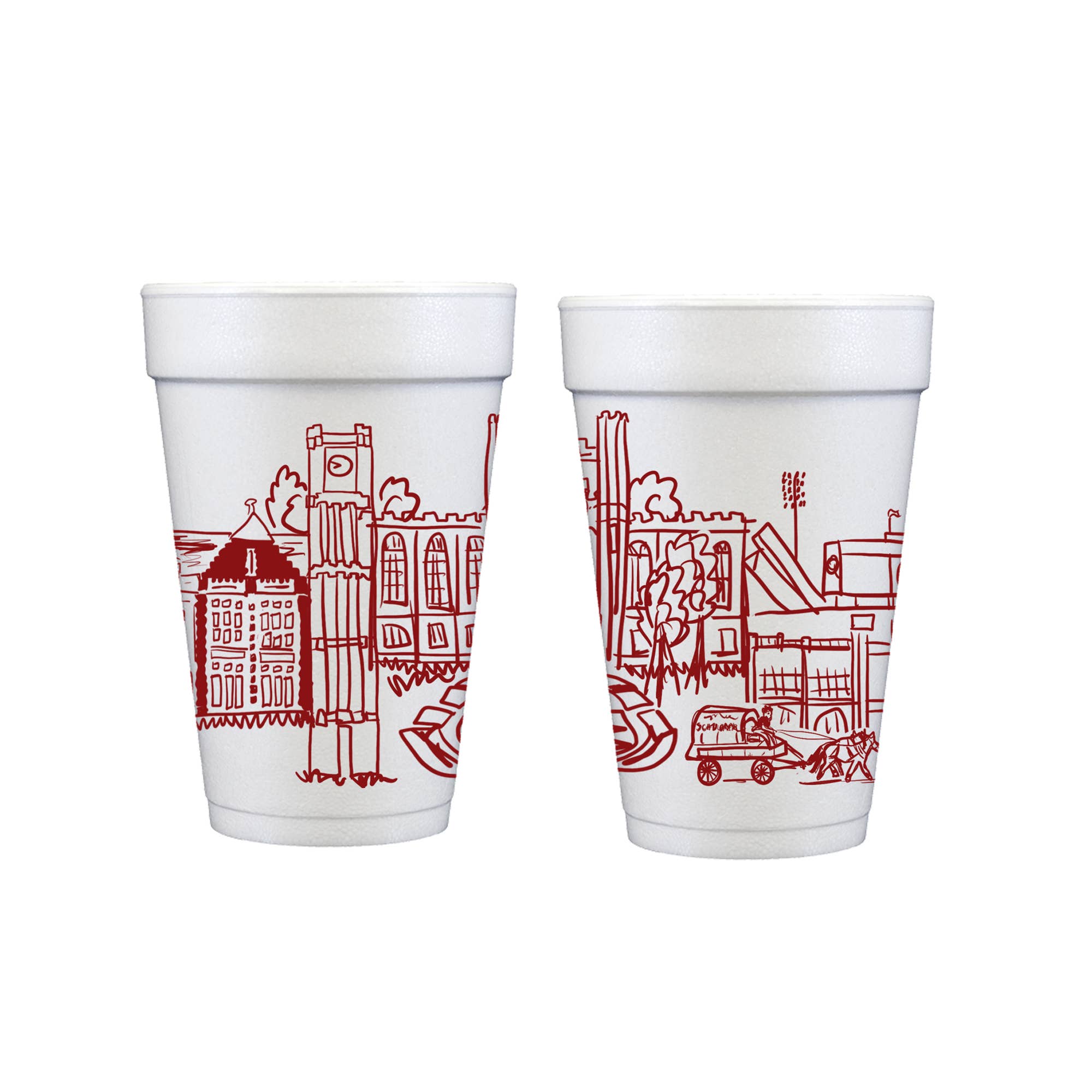 Foam Cup 10 Pack {Oklahoma University Skyline-Norman, OK}