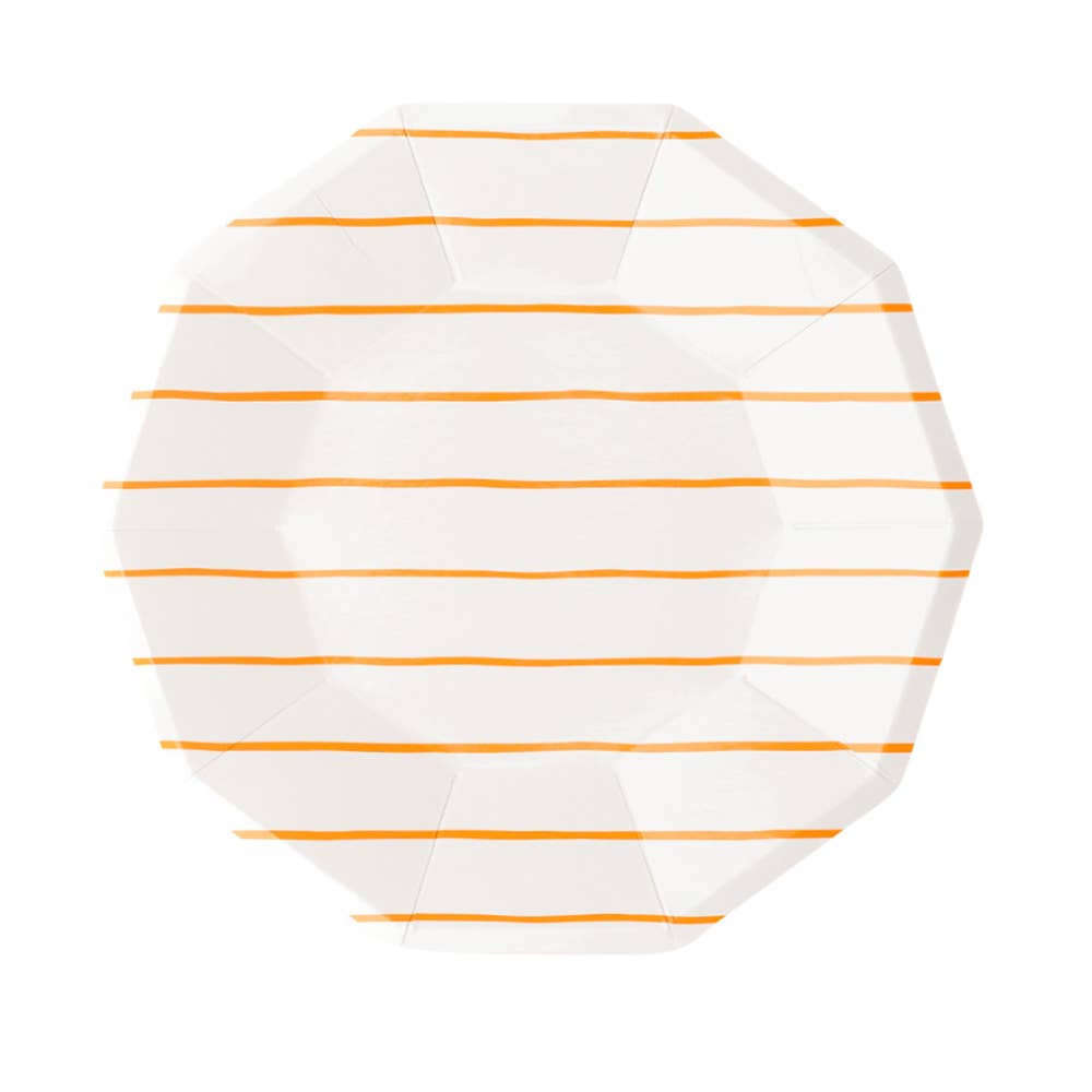 Frenchie Striped Small Plates - 8 Pk.: Clementine