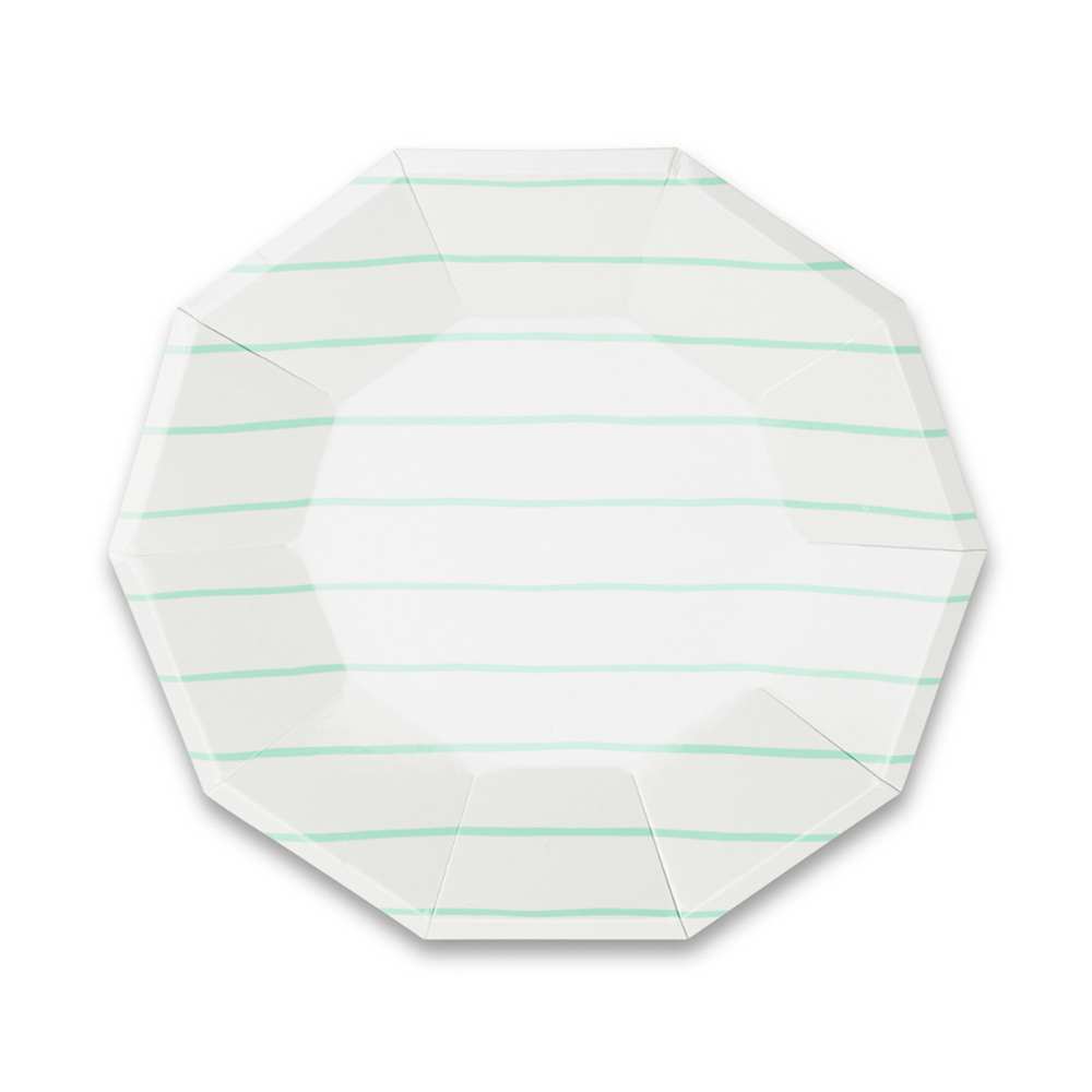 Frenchie Striped Small Plates - 8 Pk.: Clementine
