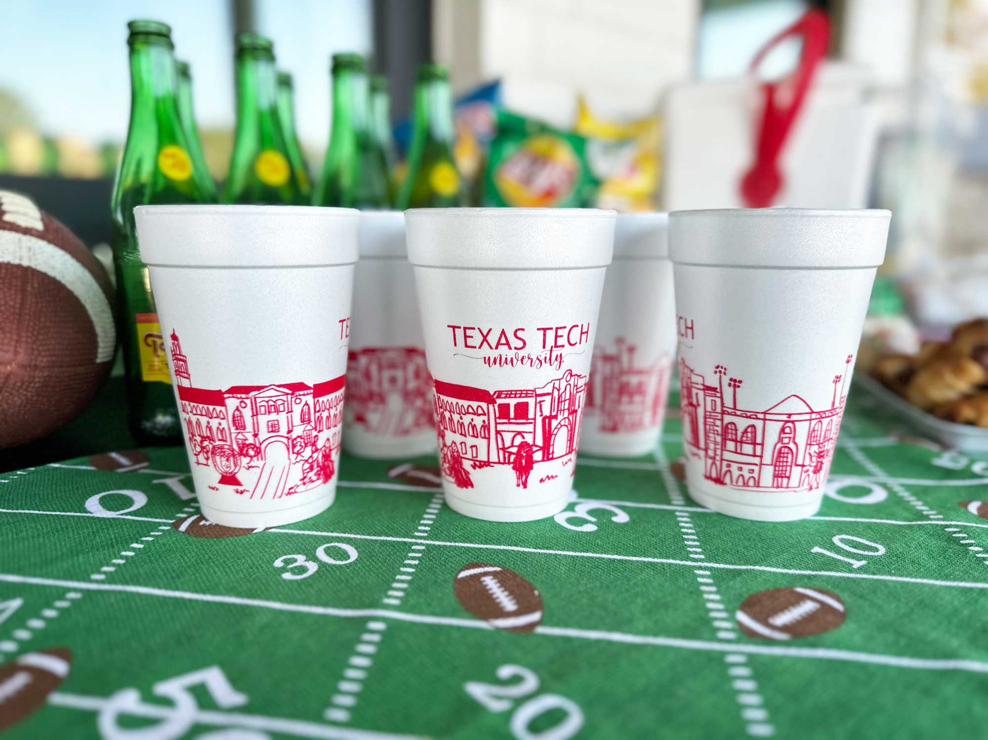 Foam Cup 10 Pack {Texas Tech University  Skyline}
