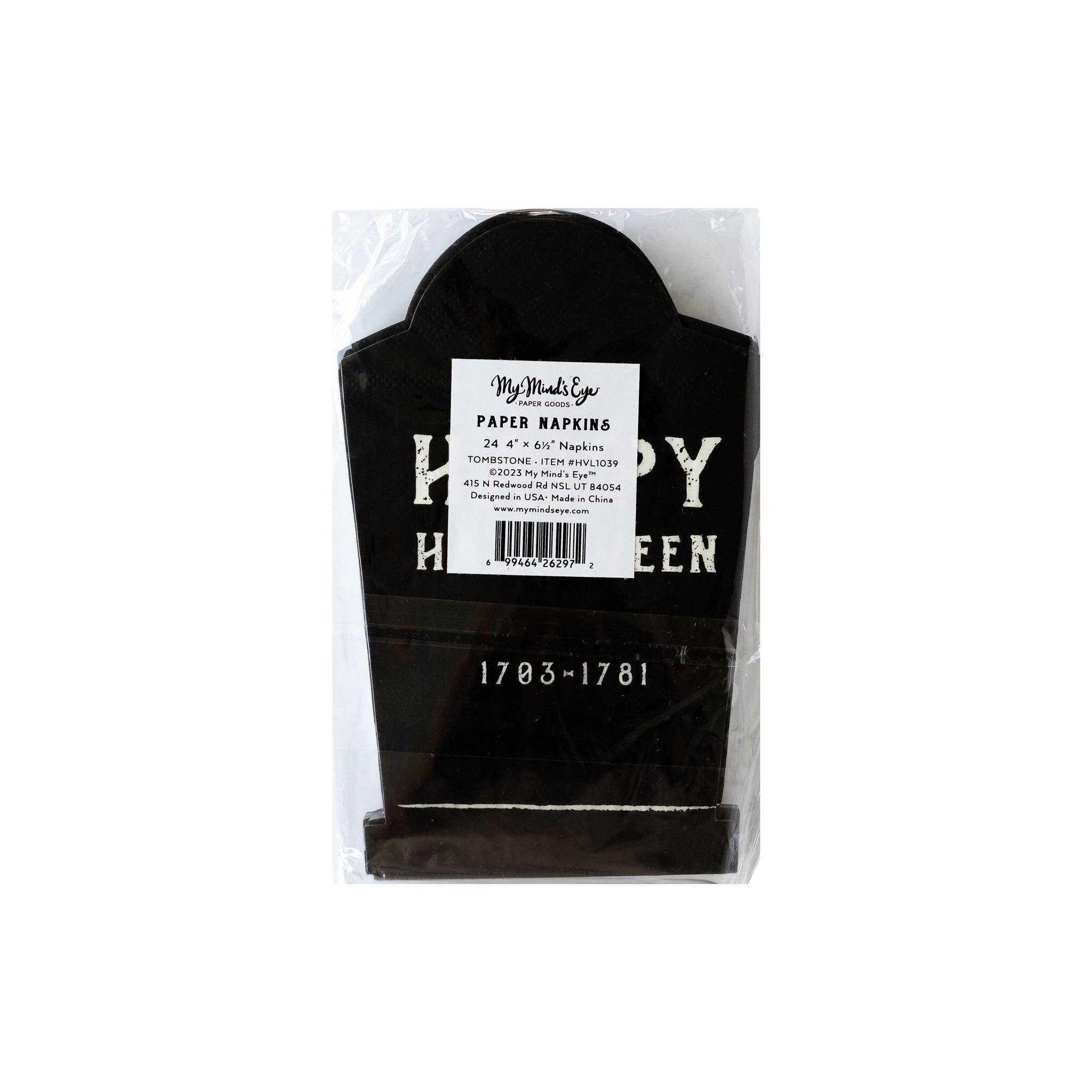Haunted Village Tobmstone Shaped Paper Dinner Napkin