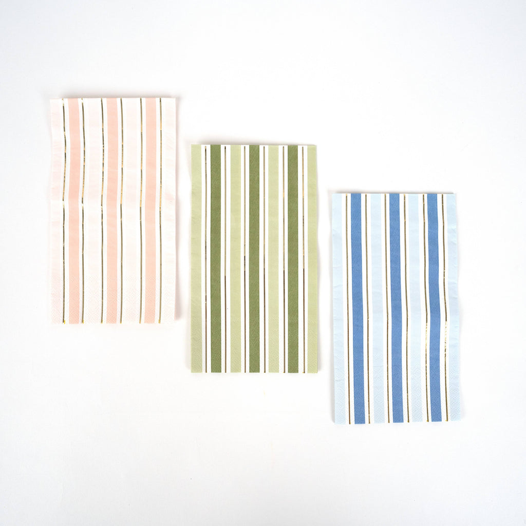 Green Striped Guest Towels