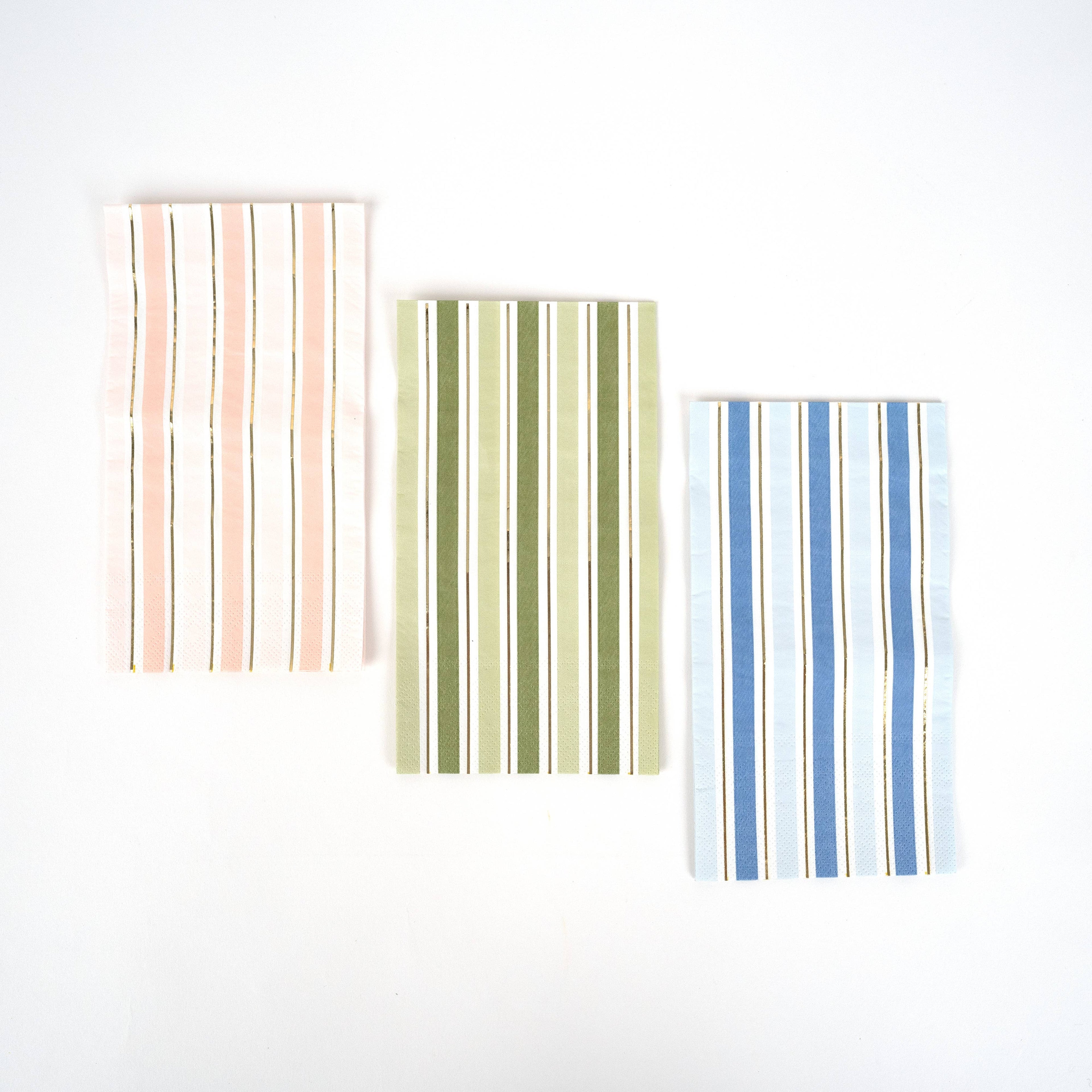 Green Striped Guest Towels