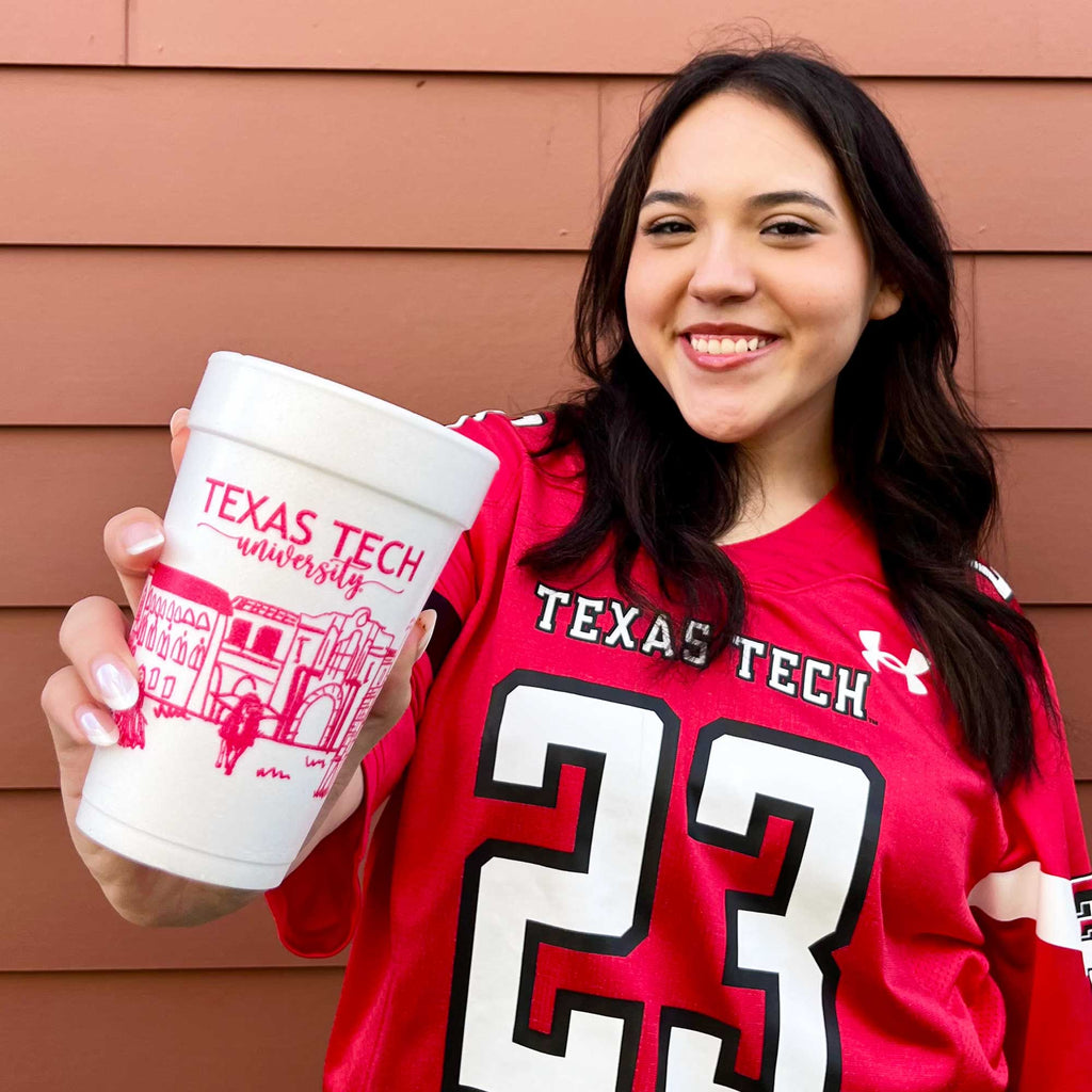 Foam Cup 10 Pack {Texas Tech University  Skyline}