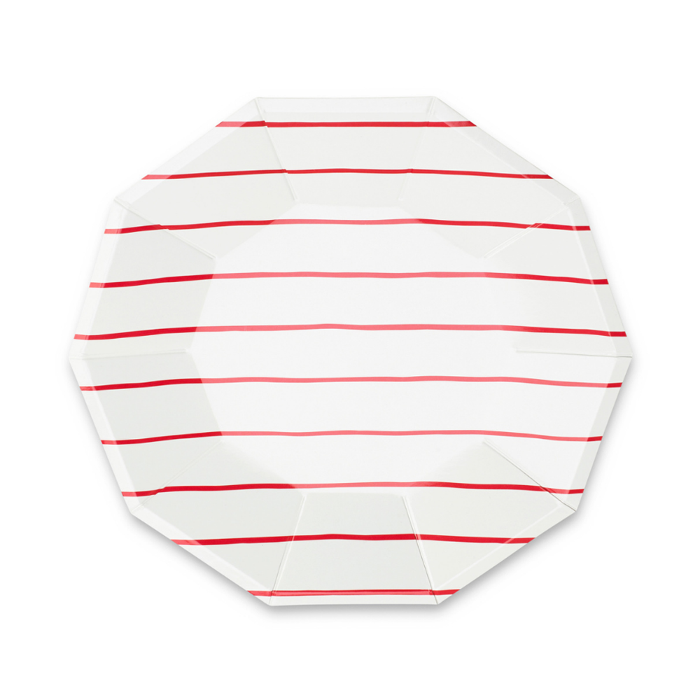 Frenchie Striped Small Plates - 8 Pk.: Clementine