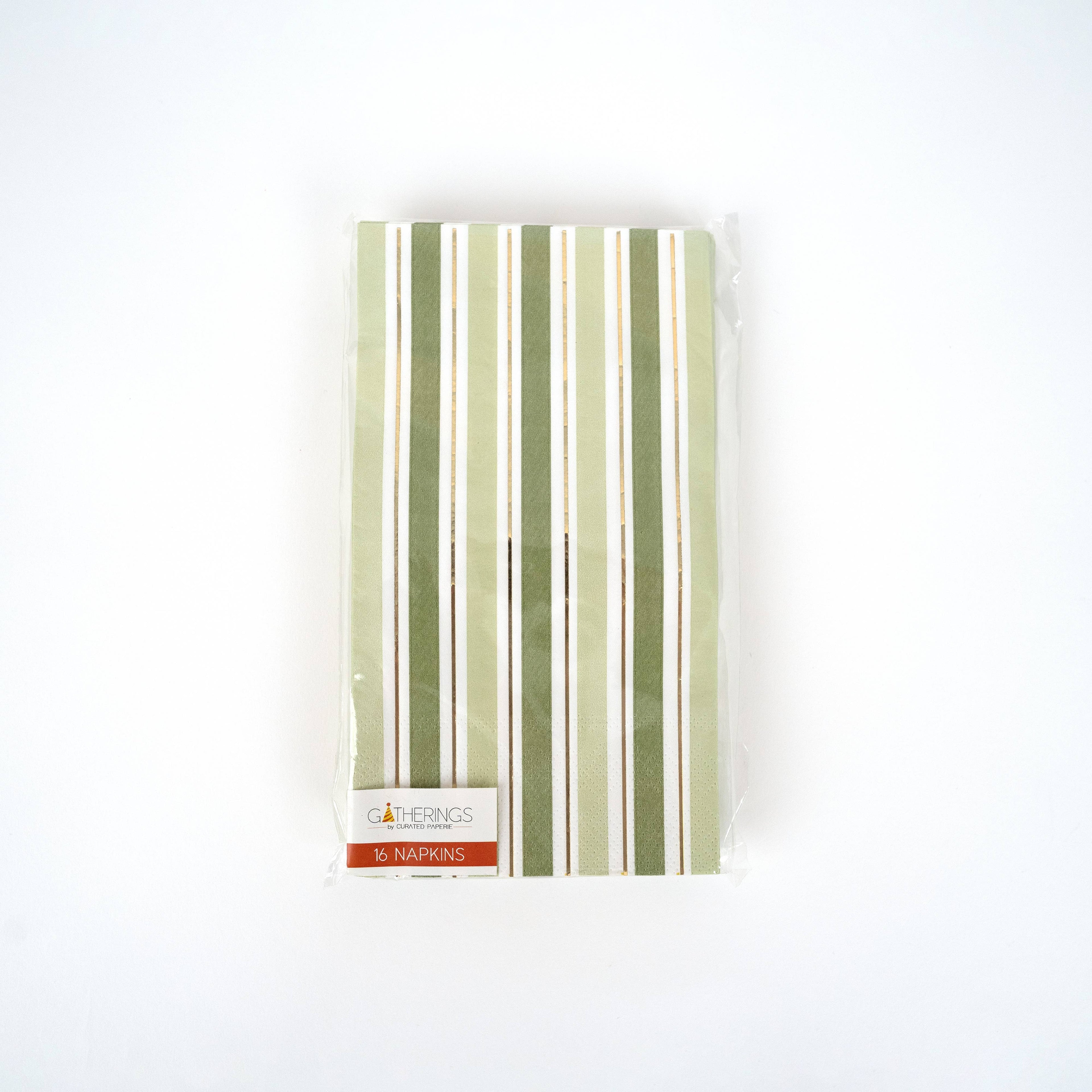 Green Striped Guest Towels