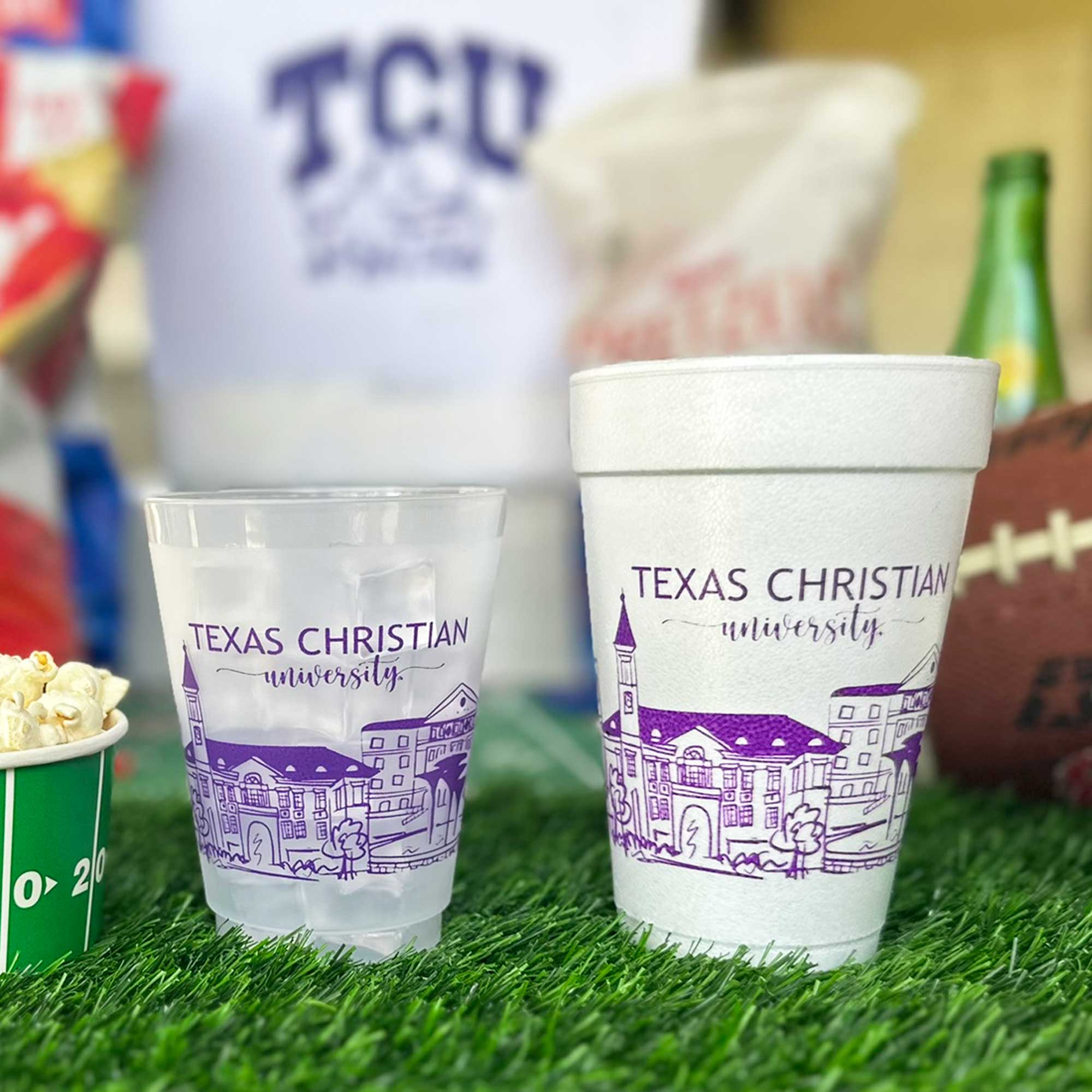 Foam Cup 10 Pack {Texas Christian University (TCU) Skyline}