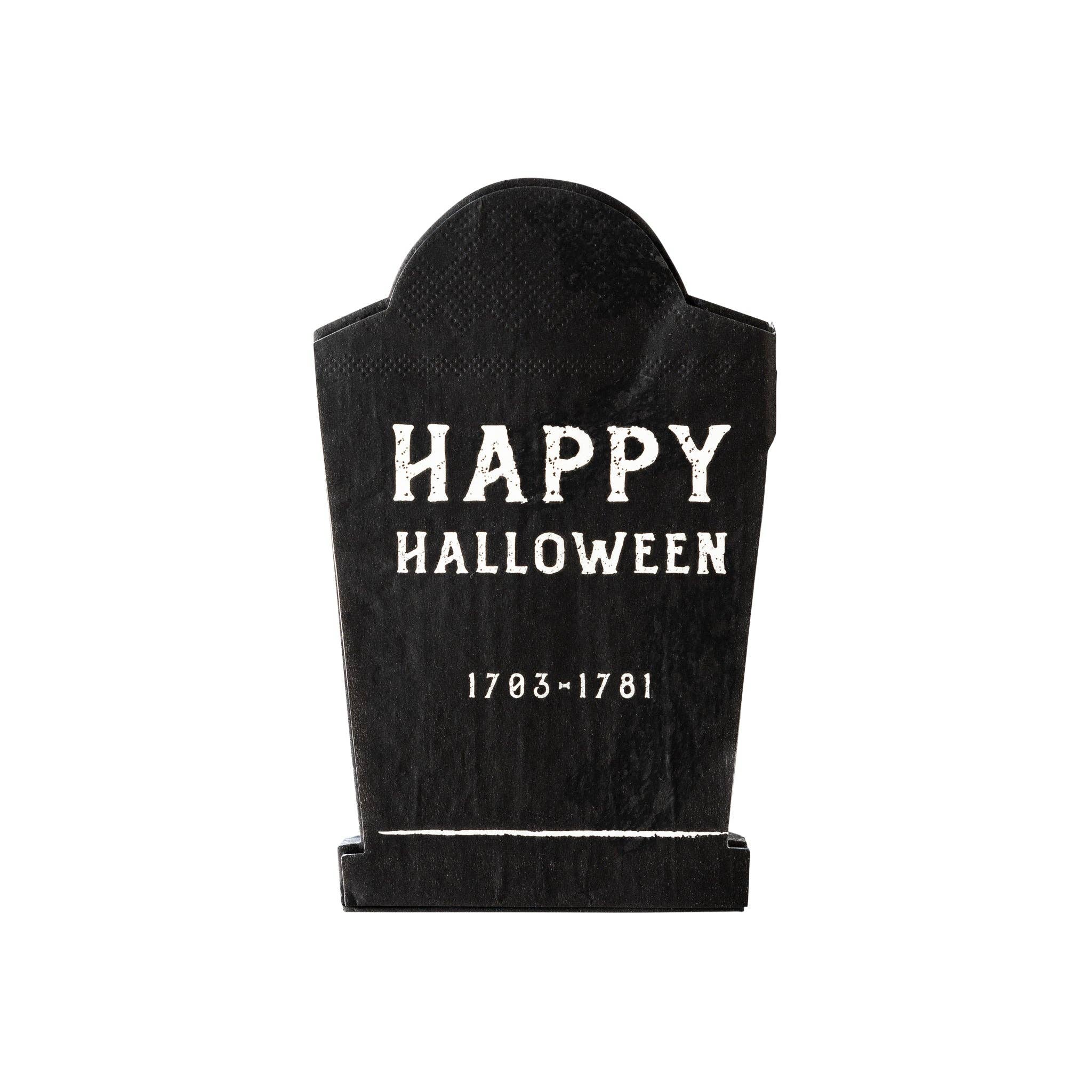 Haunted Village Tobmstone Shaped Paper Dinner Napkin