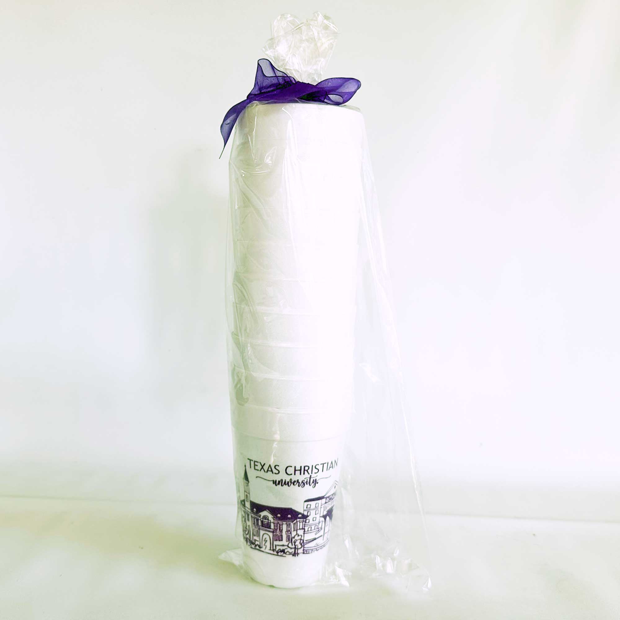 Foam Cup 10 Pack {Texas Christian University (TCU) Skyline}