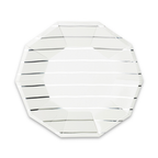 Frenchie Metallic Gold Striped Small Plates - 8 Pk.: Gold