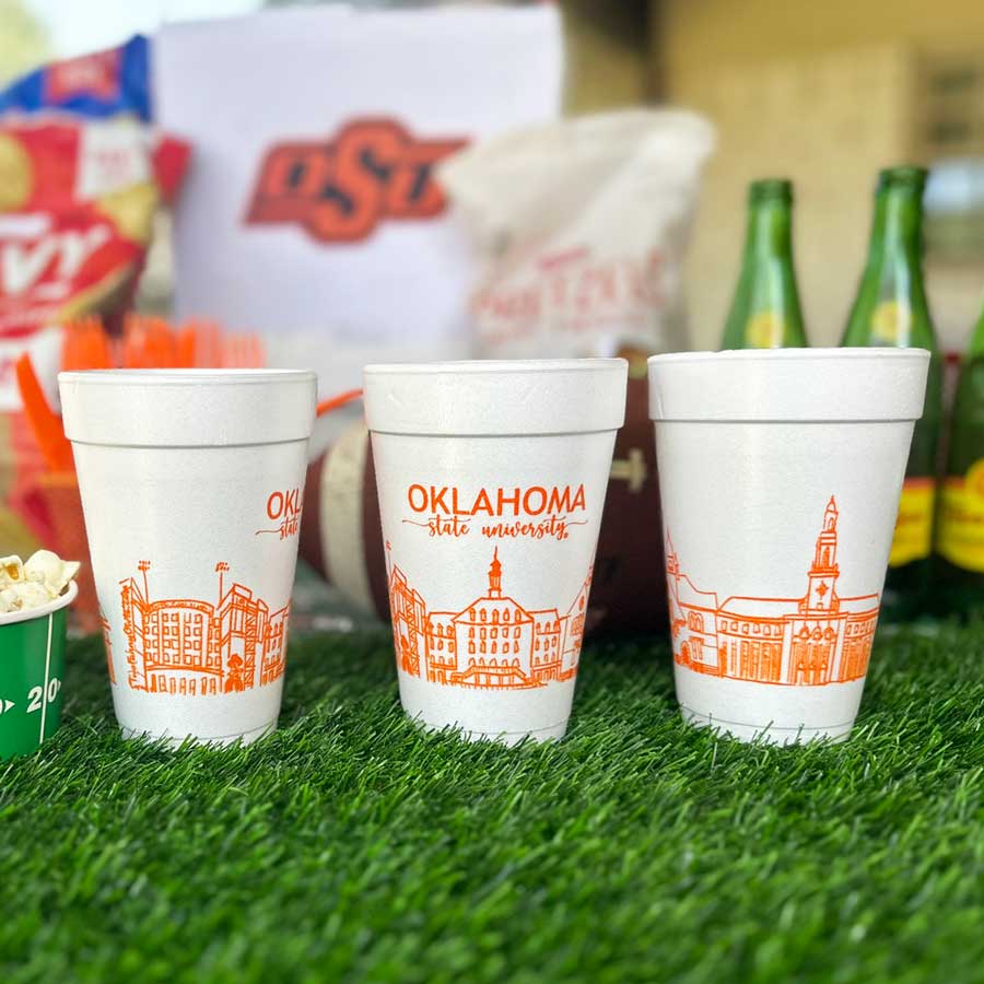 Foam Cup 10 Pack {Oklahoma State University Skyline}