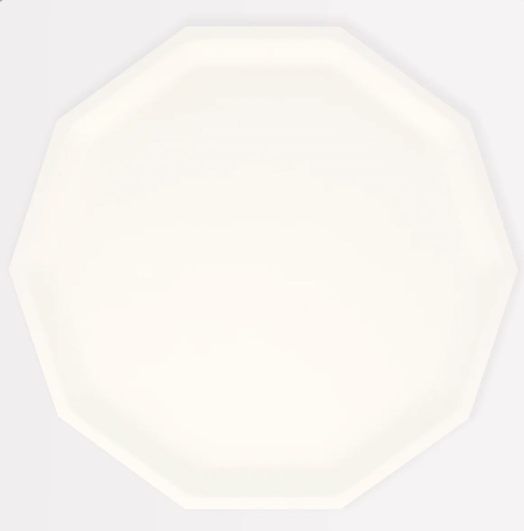 Cream Decagon Compostable Dinner Plate
