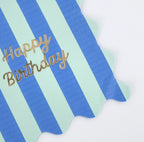 Meri Meri- Striped Happy Birthday napkins