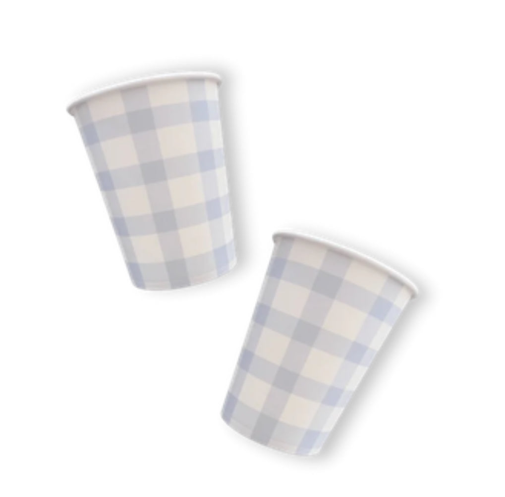 Blue Gingham Paper cup