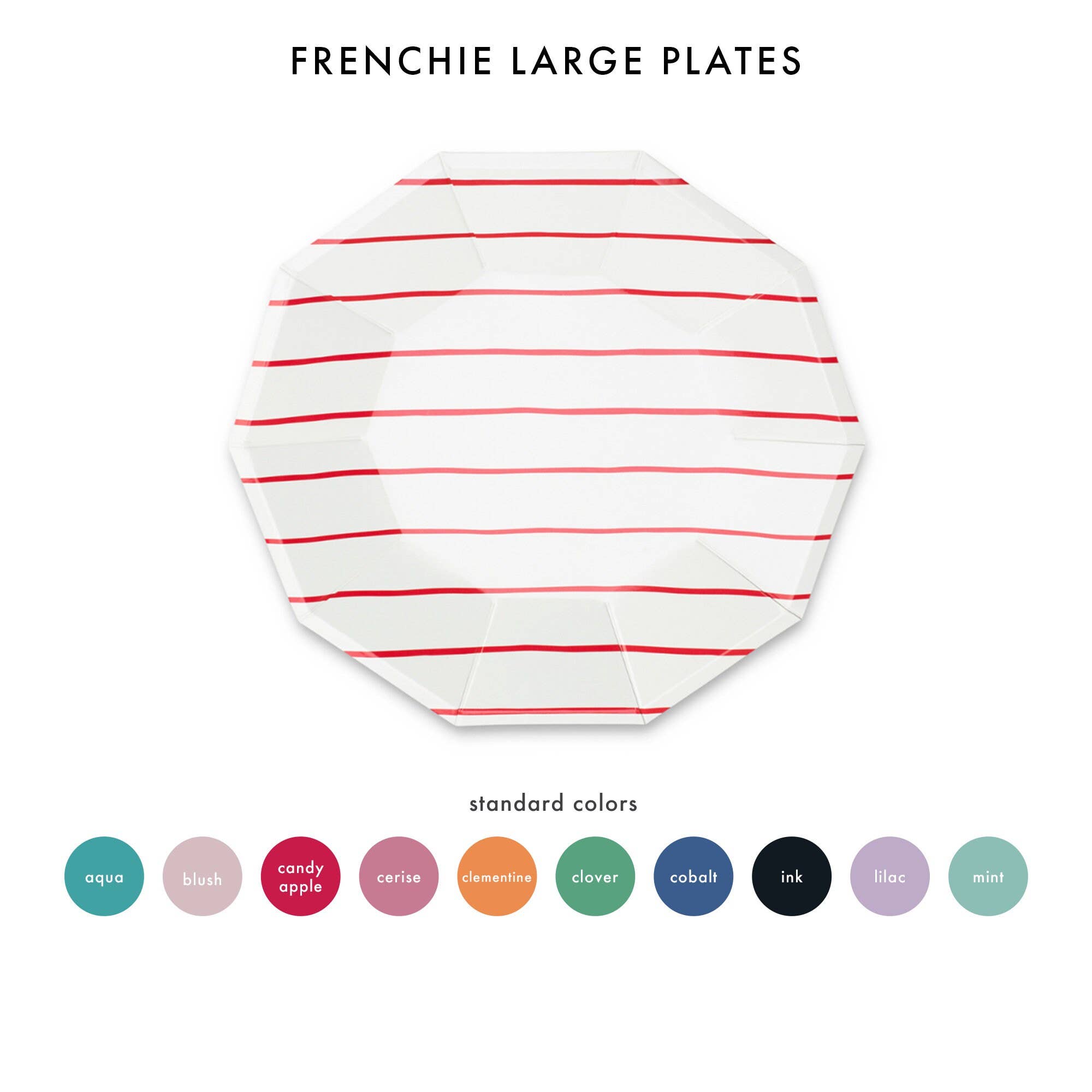 Frenchie Striped Small Plates - 8 Pk.: Clementine