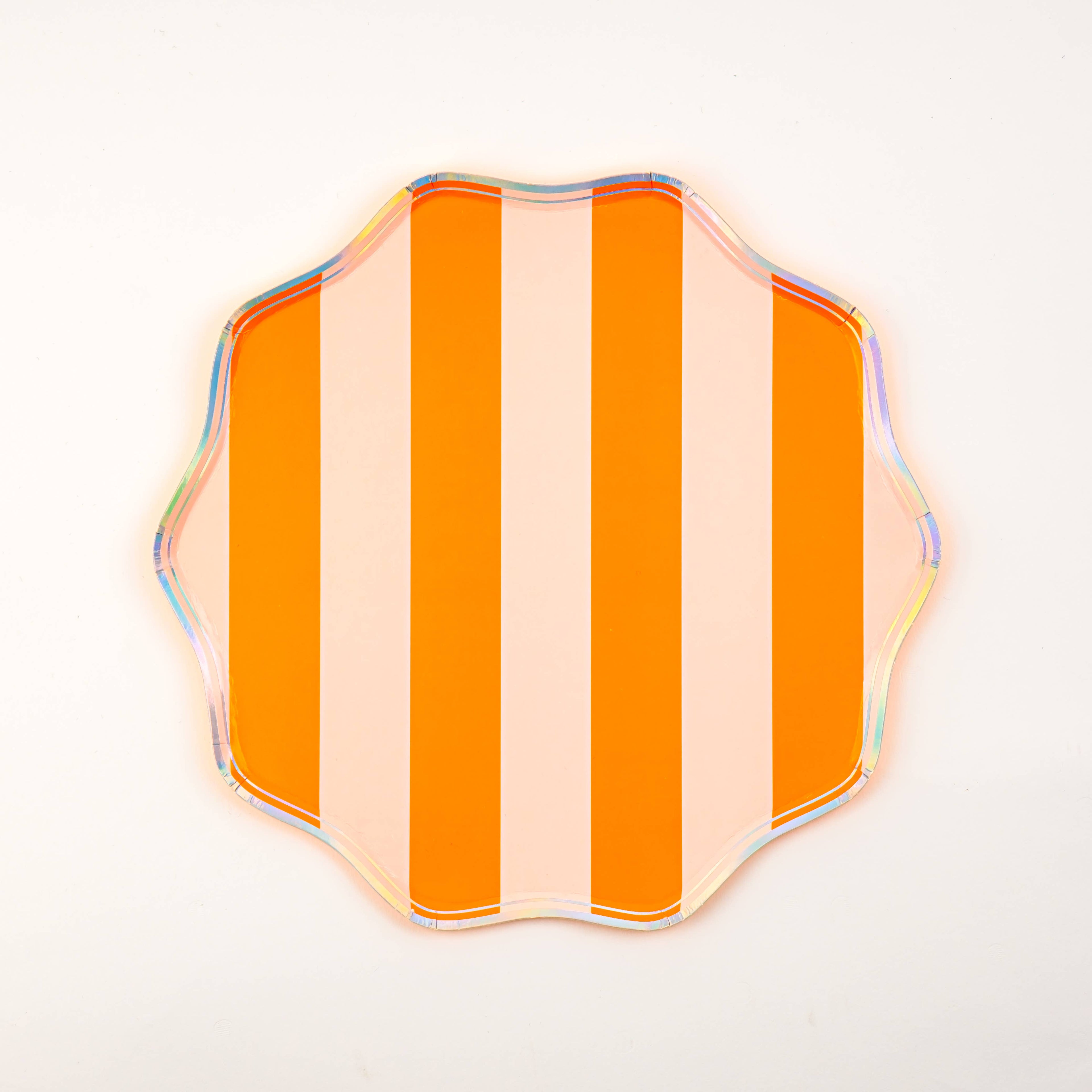 Pink, Orange & Purple Spooky Stripes Dinner Paper Plates