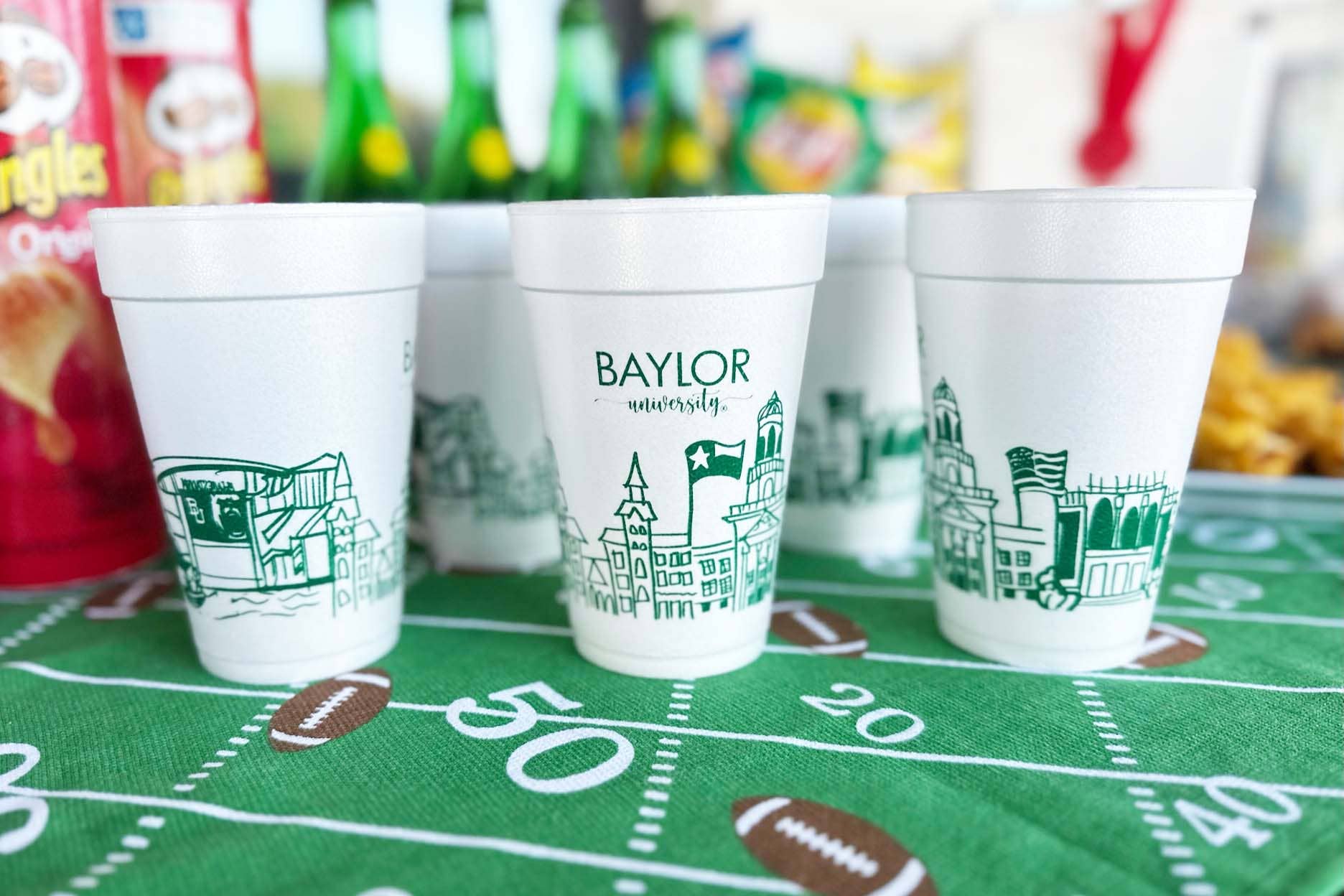 Foam Cup 10 Pack {Baylor University Skyline-Waco, Texas}