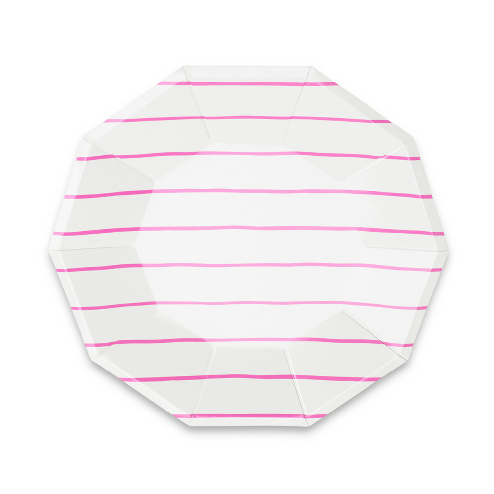Frenchie Striped Small Plates - 8 Pk.: Clementine