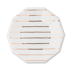 Frenchie Metallic Gold Striped Small Plates - 8 Pk.: Gold