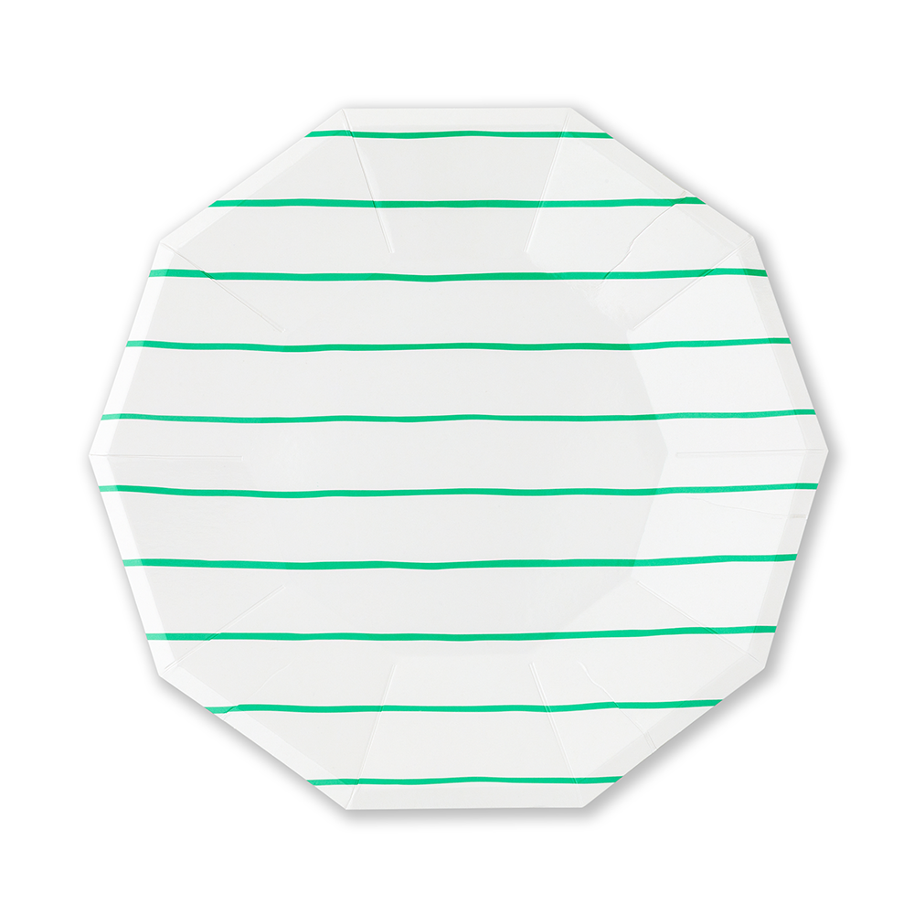Frenchie Striped Small Plates - 8 Pk.: Clementine