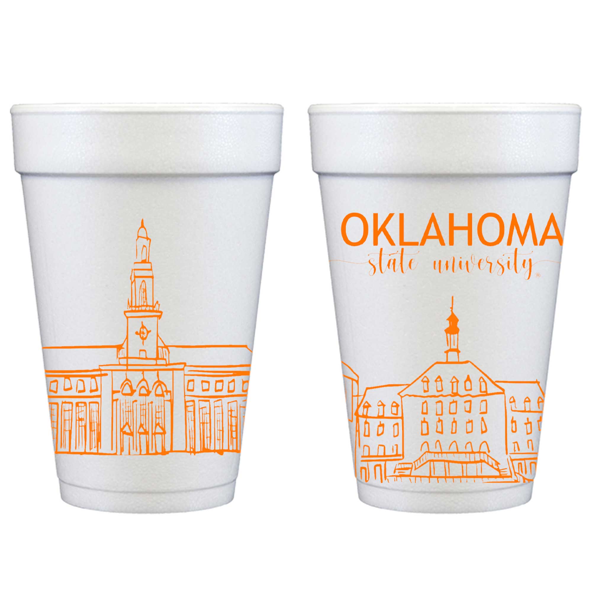 Foam Cup 10 Pack {Oklahoma State University Skyline}