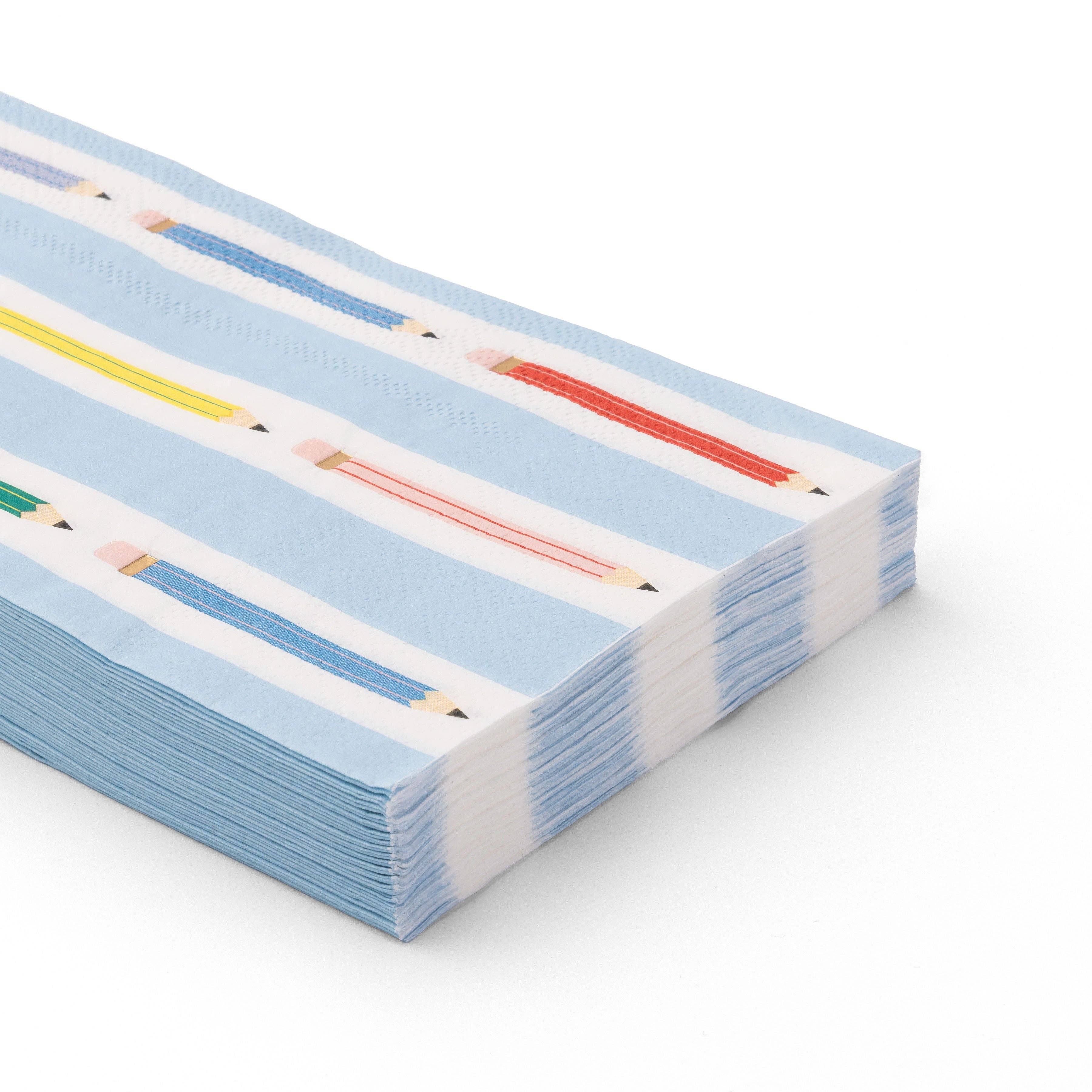 PENCIL STRIPE GUEST TOWELS
