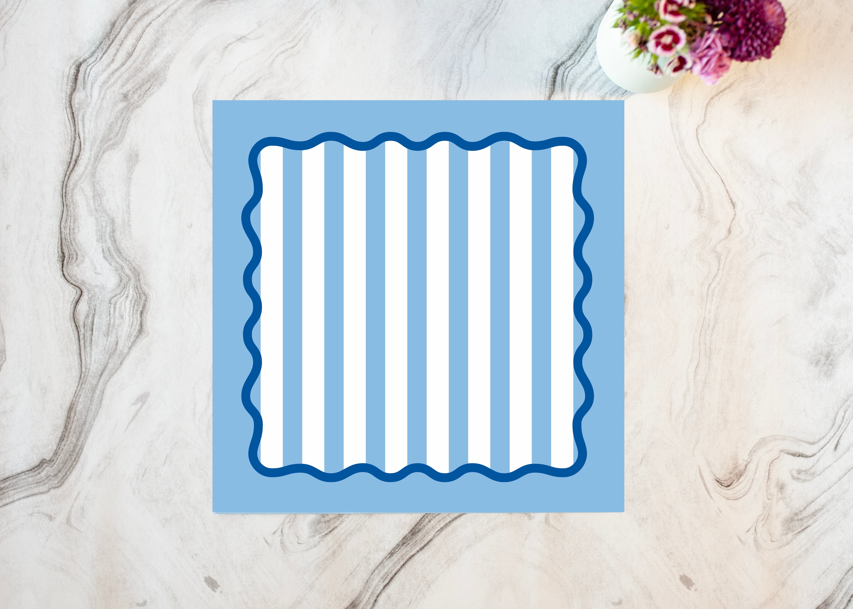 Blue Stripe Paper Placemat