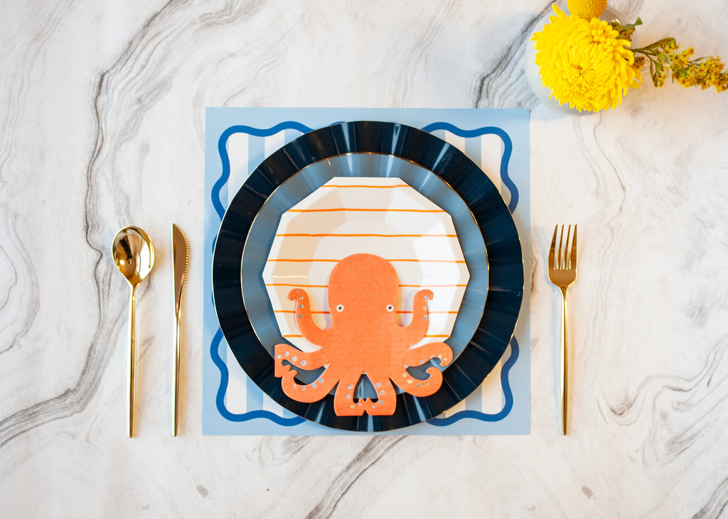 Blue Stripe Paper Placemat