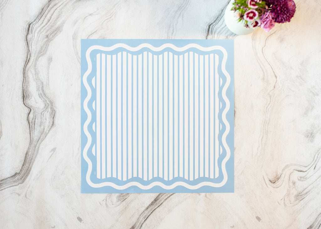 Blue Stripe Paper Placemat