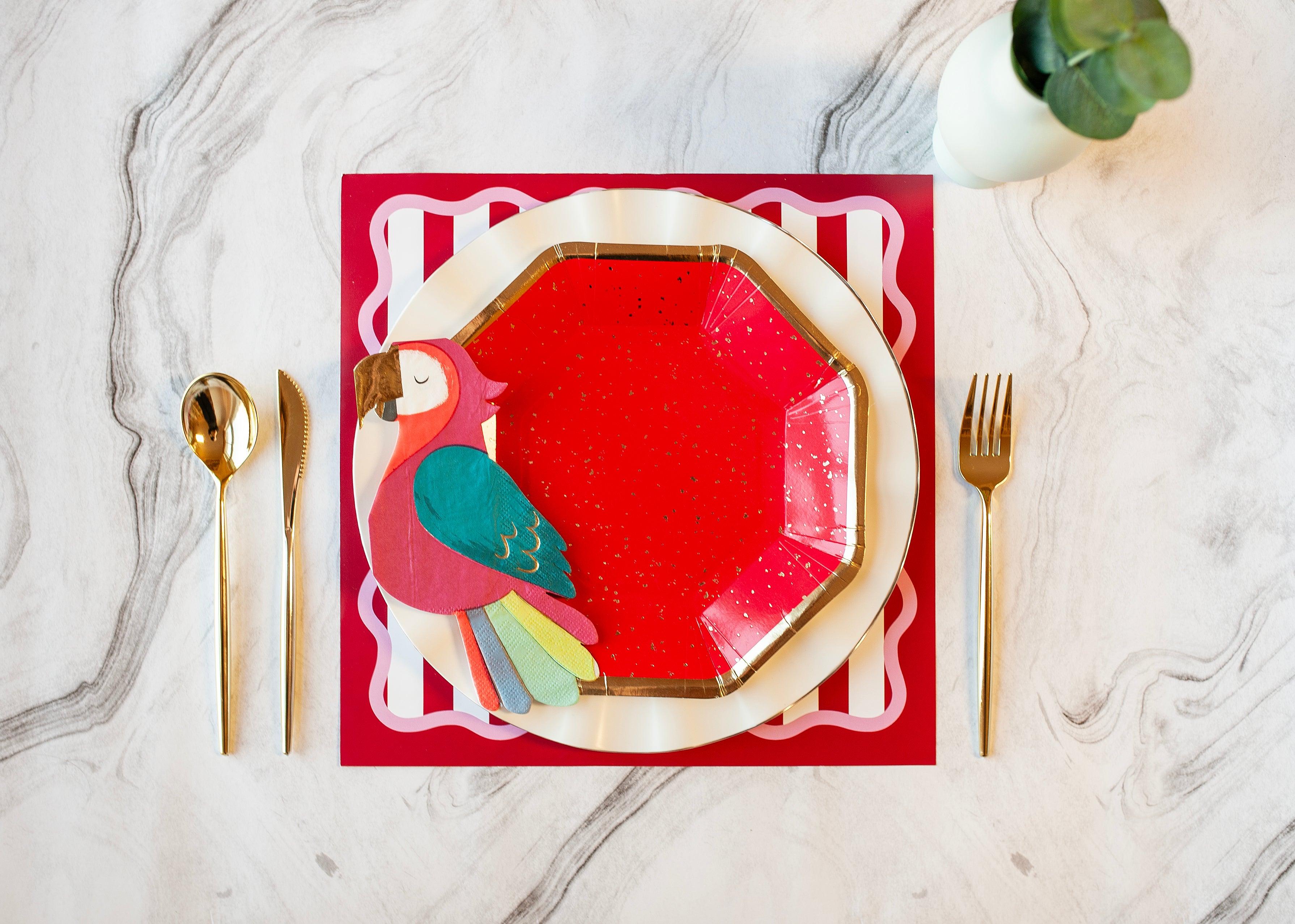 Rosy Red Paper Placemat