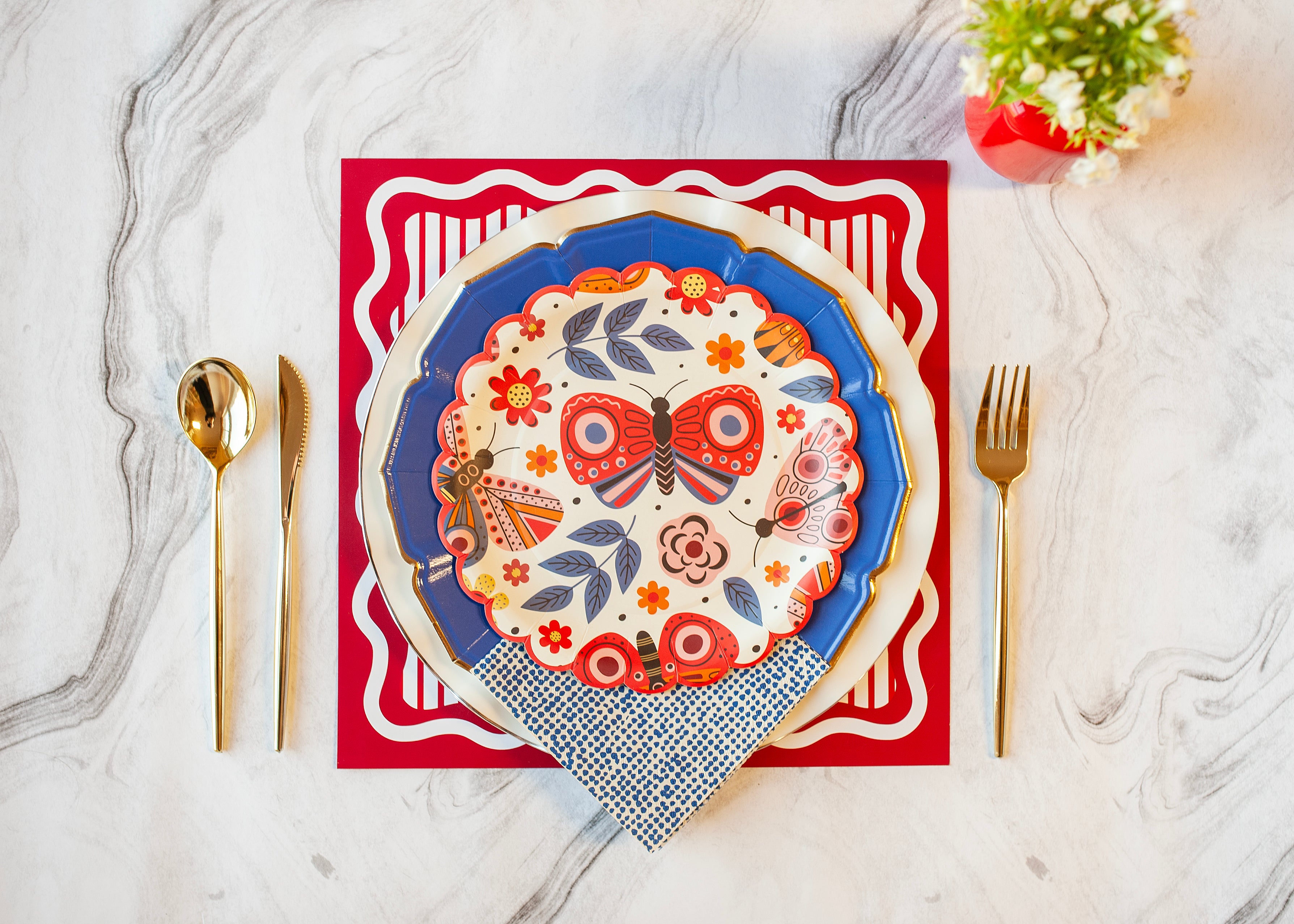 Rosy Red Paper Placemat